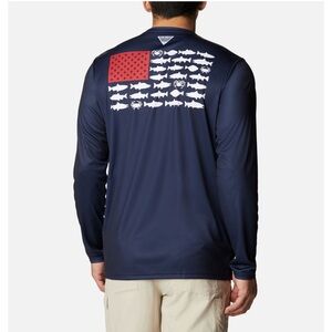 Columbia Men's Long Sleeve Tee - Navy and Red